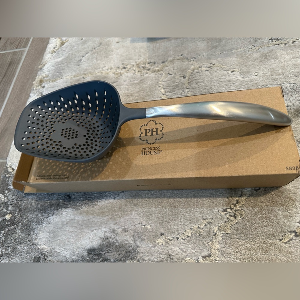 Princess House Gray and Silver Slotted Serving Spoon